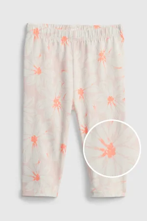 GAP Růžové holčičí dětské legíny organic cotton crop leggings