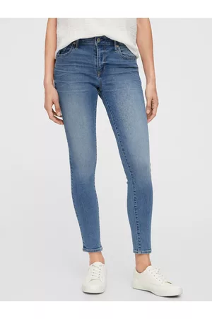 GAP Modré dámské džíny mid rise universal legging jeans