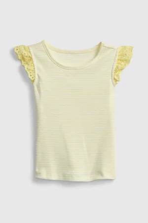 GAP Žlutý holčičí dětský top lace-trim tank