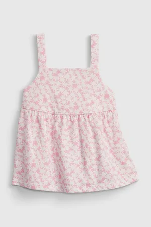 GAP Růžový holčičí dětský top peplum knit tank