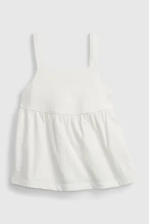 GAP Bílý holčičí dětský top peplum knit tank
