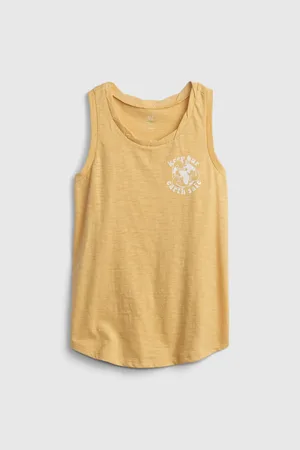 GAP Žluté holčičí dětské tílko graphic tank