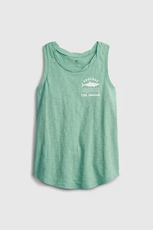 GAP Zelené holčičí dětské tílko graphic tank
