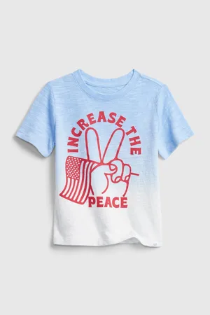 GAP Modré klučičí dětské tričko short sleeve graphic t-shirt