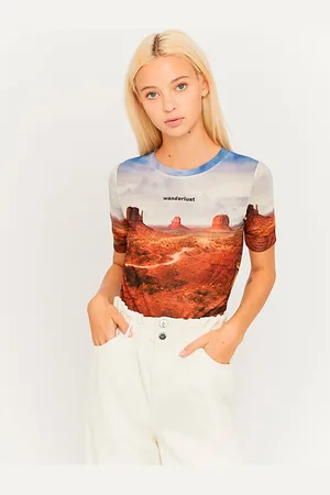Tally Weijl Modro-hnědý průsvitný crop top