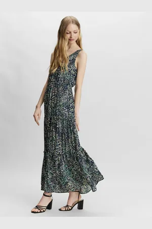 VERO MODA Tmavě modré květované maxišaty Hannah