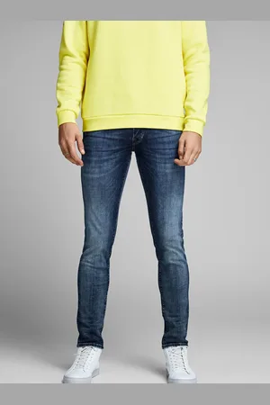 JACK & JONES Modré pánské skinny fit džíny Glenn