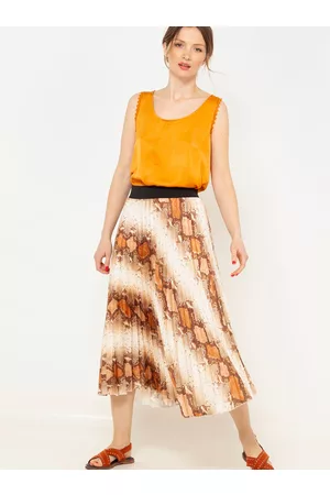 Camaïeu Krémovo- vzorovaná plisovaná sukně