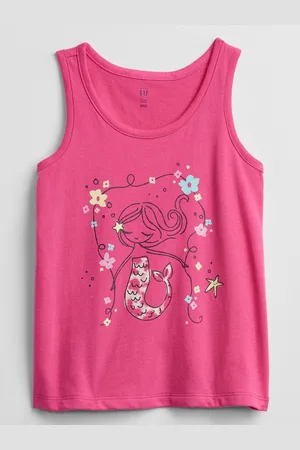 GAP Růžové holčičí dětské tílko graphic tank top