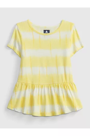 GAP Žlutý holčičí dětský top 100% organic cotton mix and match print tunic top