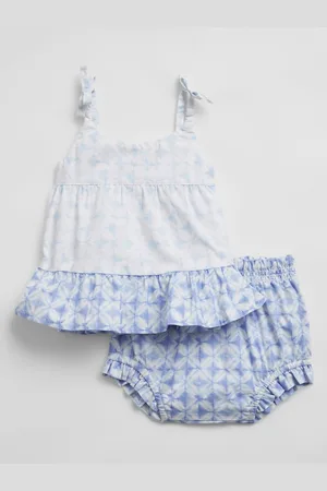 GAP Modré holčičí baby plavky tiered outfit set