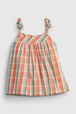 GAP Barevný holčičí dětský top sleeveless ruffle woven