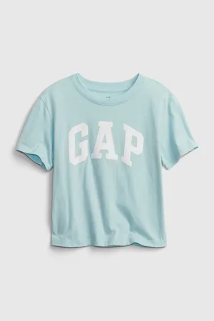 GAP Modré holčičí dětské tričko Logo short sleeve t-shirt