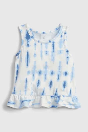 GAP Modrý holčičí dětský top split ruffle tank