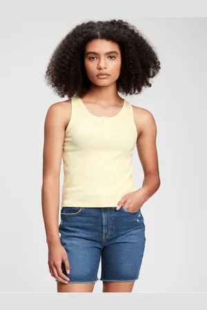 GAP Žluté holčičí dětské tílko henley tank
