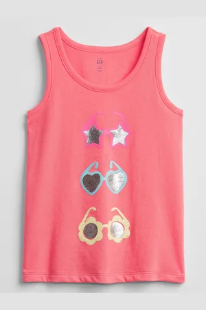 GAP Červené holčičí dětské tílko graphic tank top