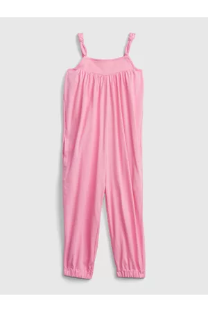 GAP Růžový holčičí dětský overal strappy bubble jumpsuits