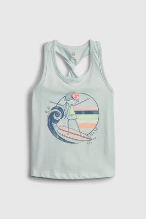 GAP Zelené holčičí dětské tílko bea twist tank