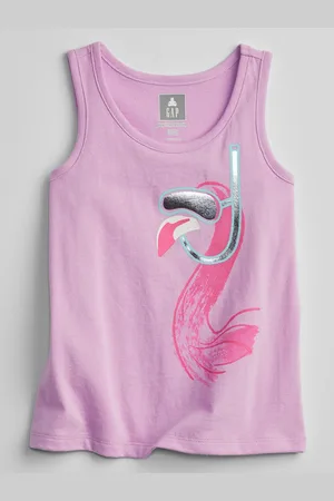 GAP Růžové holčičí dětské tílko graphic tank top