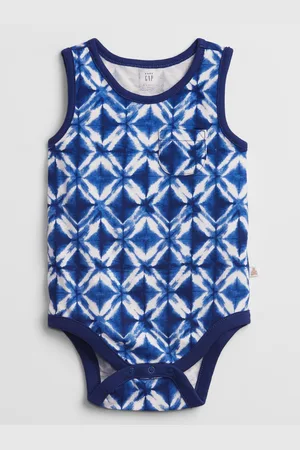 GAP Modré klučičí baby body pocket print bodysuit