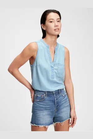 GAP Modrý dámský top sleeveless popover rosco