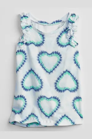 GAP Modrý holčičí dětský top ruffle tank