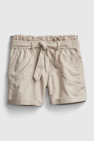 GAP Béžové holčičí dětské kraťasy high-rise paperbag waist shorts