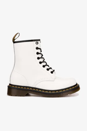 Dr. Martens Bílé dámské kožené kotníkové boty 1460
