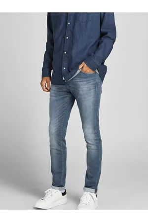 JACK & JONES Modré skinny džíny Glenn