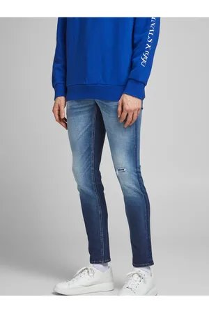 JACK & JONES Modré skinny fit džíny Liam