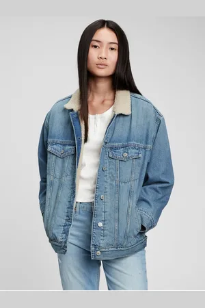 GAP Holčičí džínová bunda teen sherpa