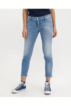 Dsquared2 Modré dámské slim fit džíny Jennifer Cropped