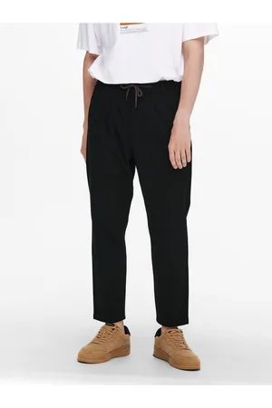 Only & Sons Černé chino zkrácené kalhoty Dew