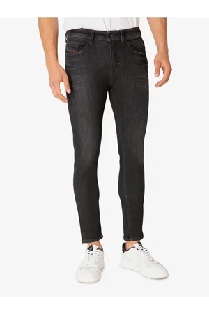 Diesel Tmavě šedé pánské zkrácené skinny fit džíny Thommer