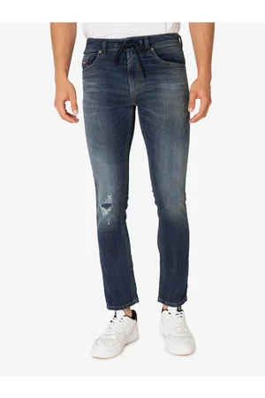 Diesel Modré pánské zkrácené slim fit džíny Thommer