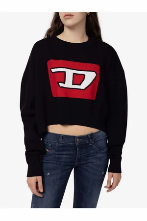 Diesel Černý dámský vzorovaný cropped svetr