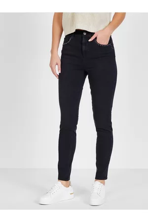 Liu Jo Černé dámské slim fit džíny s ozdobnými detaily