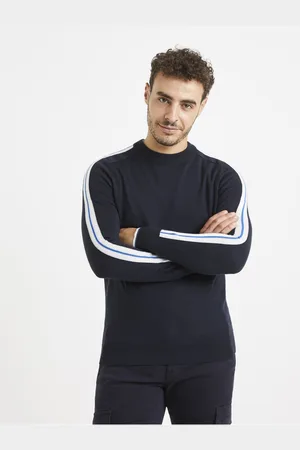 Celio Tmavě modrý svetr s příměsí vlny Veritas
