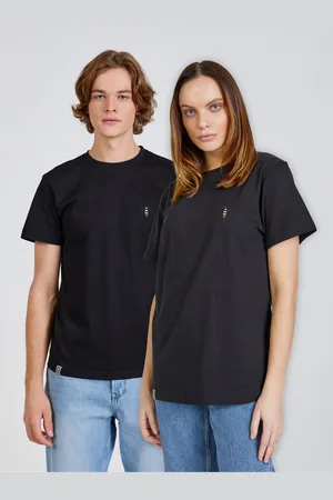 DOBRO. Černé unisex tričko s výšivkou včely . pro Forsage