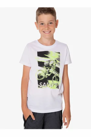 sam 73 Bílé klučičí tričko s potiskem