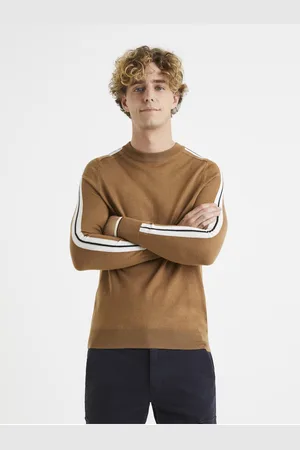 Celio Hnědý svetr s příměsí vlny Veritas