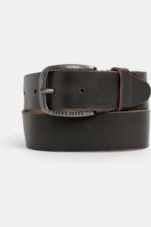 JACK & JONES Tmavě hnědý kožený pásek Paul