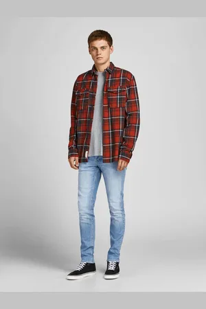 JACK & JONES Světle modré skinny fit džíny Glenn
