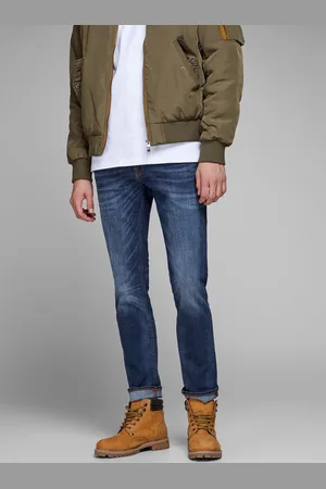 JACK & JONES Tmavě modré slim fit džíny Tim