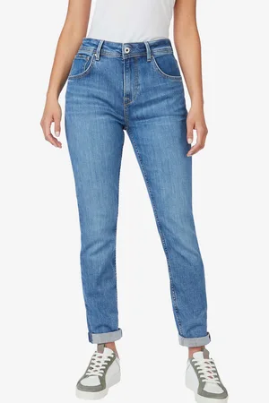 Pepe Jeans Modré dámské mom fit džíny Violet
