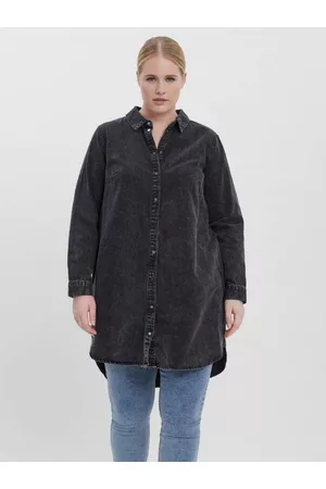 VERO MODA CURVE Džínová prodloužená košile Charlie