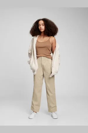 GAP Béžové holčičí kalhoty Teen chinos khaki