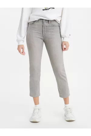 Levi's® Šedé dámské zkrácené straight fit džíny