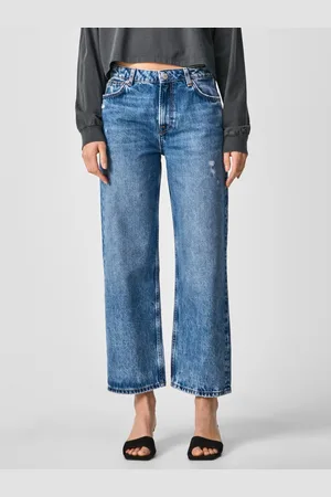 Pepe Jeans Modré dámské zkrácené široké džíny Ani