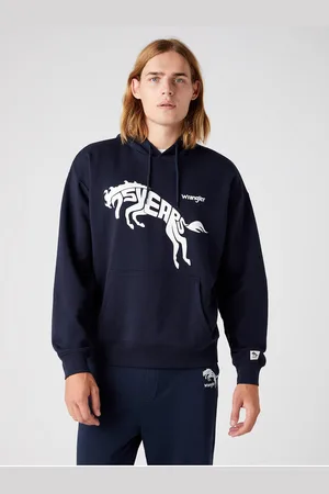 Wrangler Černá unisex vzorovaná mikina s kapucí